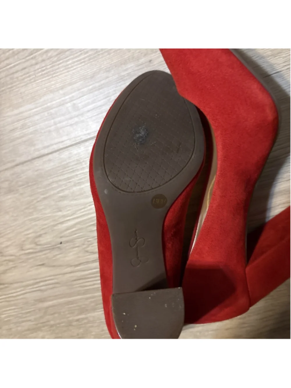 Jessica Simpson Red Suede Heels Size 8 1/2 Medium